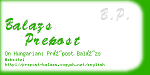 balazs prepost business card